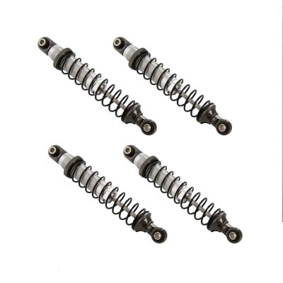Atomik Alloy Front & Rear Shock Set - RC Car Replacement for Traxxas TRX-4 - Hardened Billet 6061 Aluminum, Front & Rear Chassis Upgrade - Grey