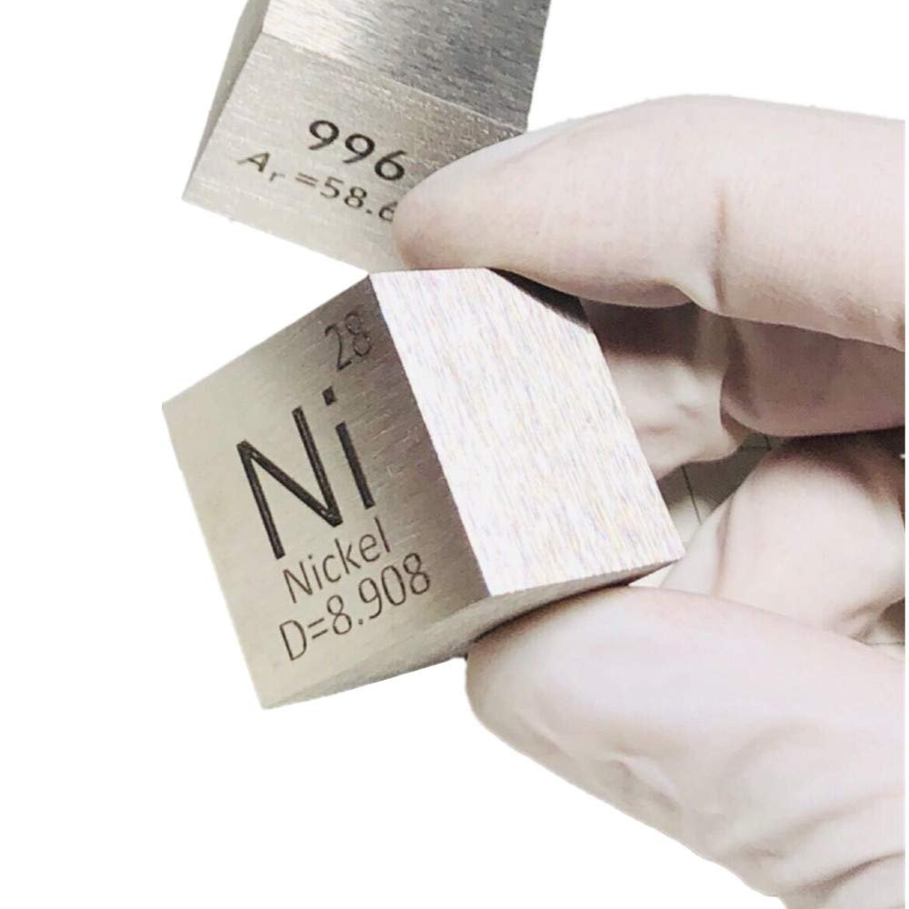 1" Nickel Cube 99.6% Pure Coin Metal Ni Nickle 25.4mm Large Cubic Metal for Element Collection Periodic Table Elements