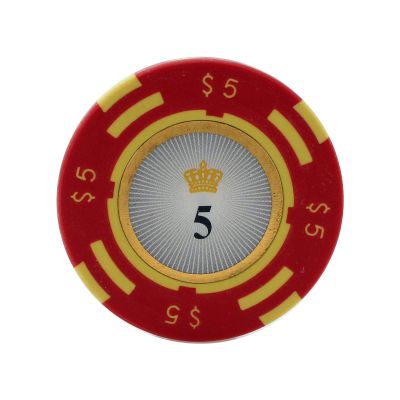 Versa Games Crown Casino Clay Poker Chips in 13.5 Gram Weight - Pack of 50 (Choose Colors) (Red)