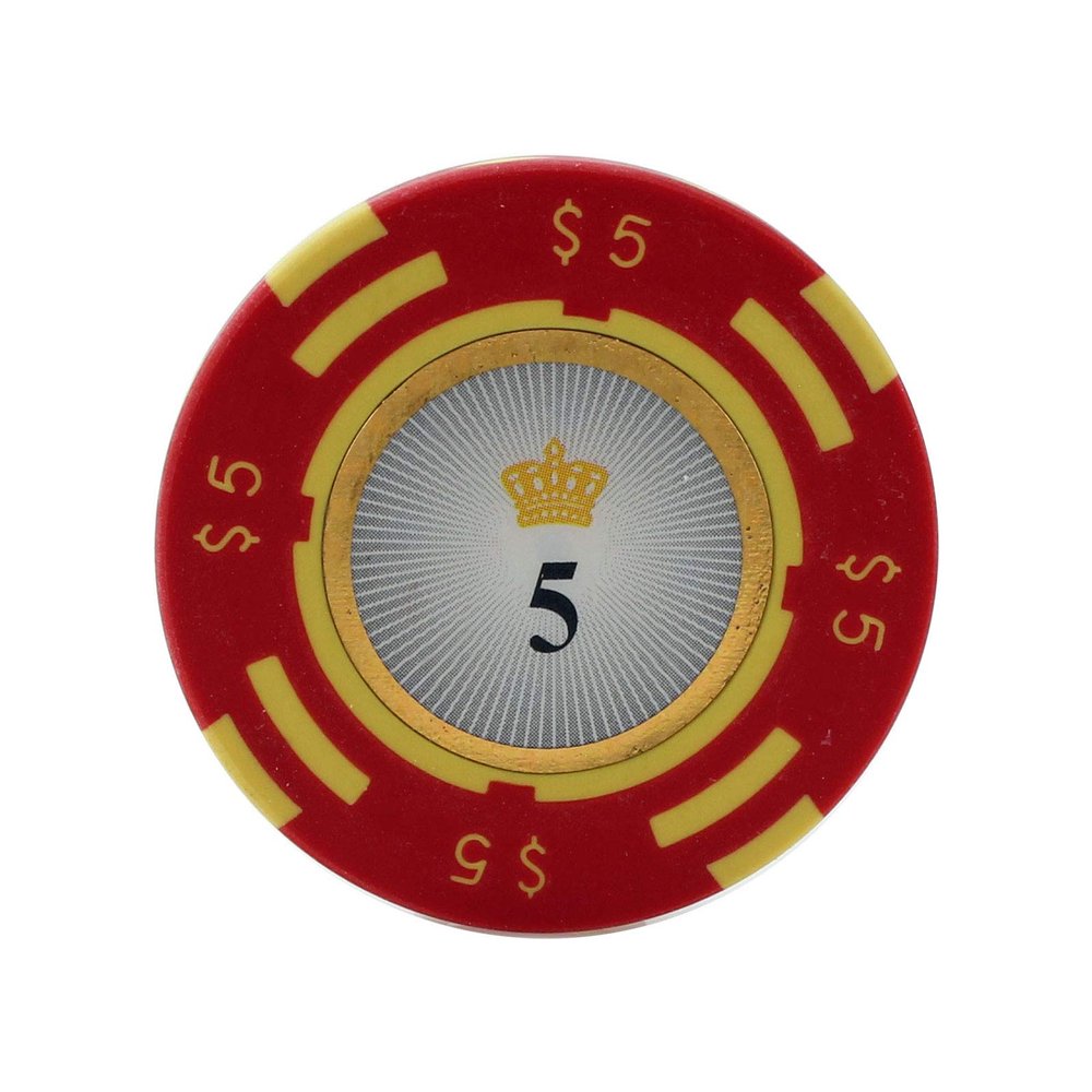 Versa Games Crown Casino Clay Poker Chips in 13.5 Gram Weight - Pack of 50 (Choose Colors) (Red)
