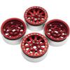 4Pcs Aluminum 1.9" Beadlock Wheel Rim for 1/10 RC Axial SCX10 CC01 F350 D90 90034, Silver Red view 1