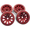 4Pcs Aluminum 1.9" Beadlock Wheel Rim for 1/10 RC Axial SCX10 CC01 F350 D90 90034, Silver Red view 2
