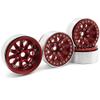 4Pcs Aluminum 1.9" Beadlock Wheel Rim for 1/10 RC Axial SCX10 CC01 F350 D90 90034, Silver Red view 3