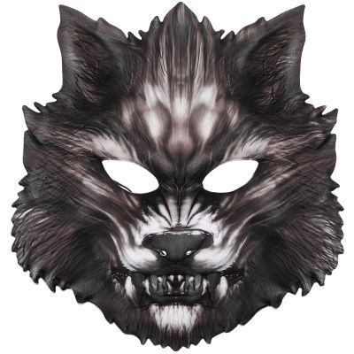 Amosfun EVA Wolf Head Halloween Mask Simulation Animal Halloween Mask Carnival Cosplay Party Supplies