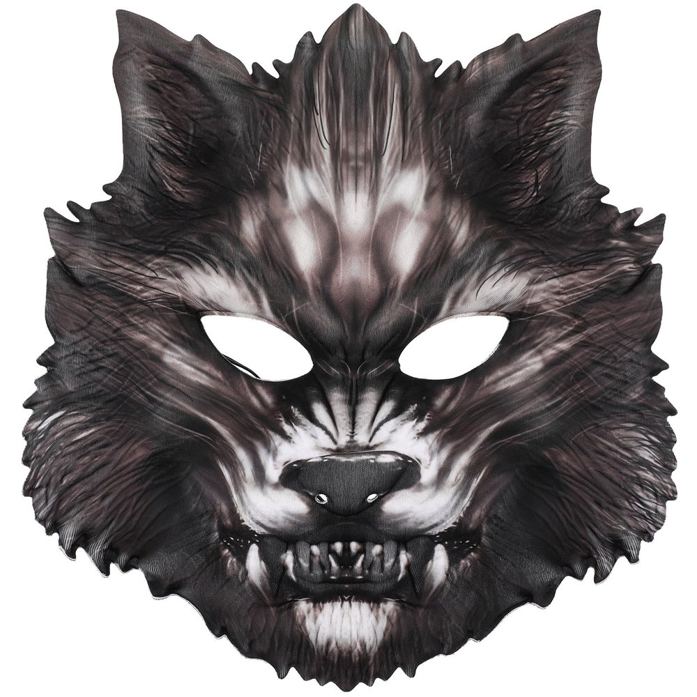 Amosfun EVA Wolf Head Halloween Mask Simulation Animal Halloween Mask Carnival Cosplay Party Supplies