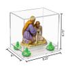 Better Display Cases Versatile Clear Acrylic Display Case - Small Rectangle Box with Green Risers and Clear Base 8.25" x 6" x 6.75" (A003-GRR) view 2
