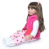 24inch Toddler Reborn Doll,Soft Silicone Vinyl Lifelike Baby Doll Detail Painting Christmas Birthday Gift+Long Hair view 3