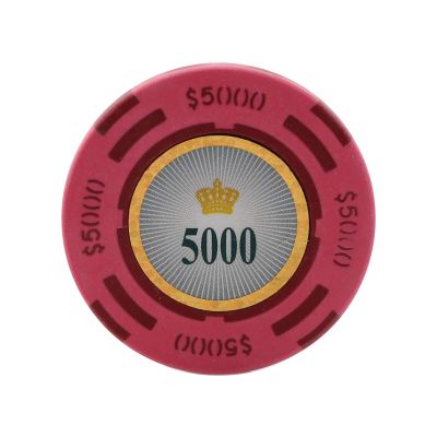 Versa Games Crown Casino Clay Poker Chips in 13.5 Gram Weight - Pack of 50 (Choose Colors) (Pink)
