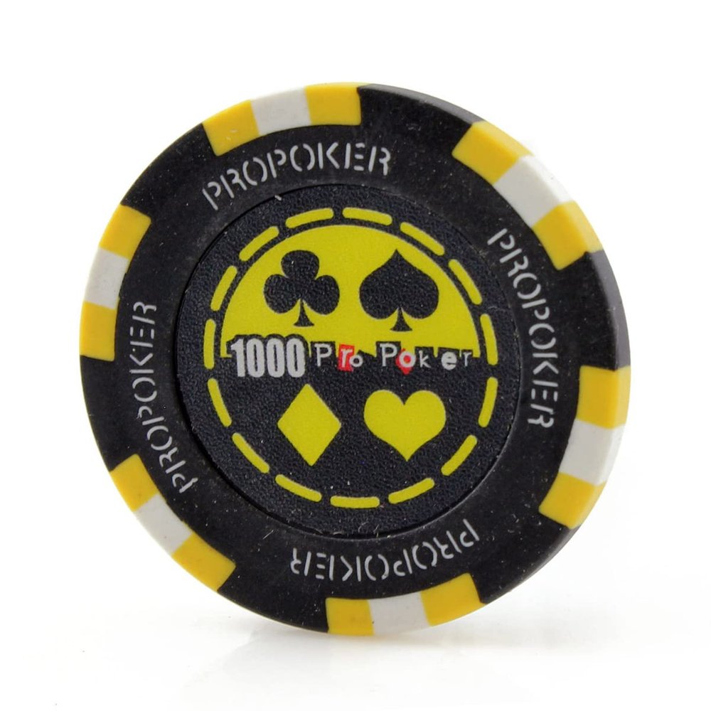 Versa Games Pro Poker Chips in 13.5 Gram Weight - Pack of 50 (Choose Colors) (Yellow)