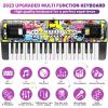 Kids Keyboard Piano, 37 Keys Keyboard Electric Digital Piano, Early Learning Educational Musical Toys Piano for Kids Toddlers Beginners with Music Stand, Microphone - Christmas Birthday Gifts, Black view 2