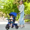 INFANS Kids Tricycle, 6 in 1 Stroll Trike with Adjustable Push Handle, Removable Canopy, Retractable Foot Plate, Lockable Pedal, Detachable Guardrail, Suitable for 10 Months to 5 Years (Blue) view 2