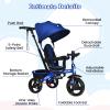 INFANS Kids Tricycle, 6 in 1 Stroll Trike with Adjustable Push Handle, Removable Canopy, Retractable Foot Plate, Lockable Pedal, Detachable Guardrail, Suitable for 10 Months to 5 Years (Blue) view 3
