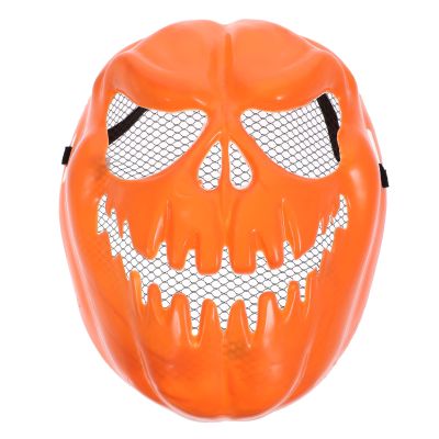 Amosfun Halloween Pumpkin Mask Scary Cosplay Half Face Mask Party Fancy Dress Prop for Men Women Prom Festival