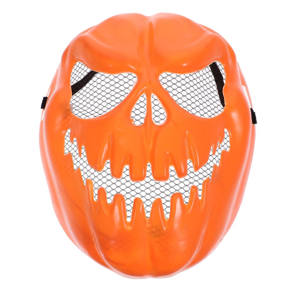 Amosfun Halloween Pumpkin Mask Scary Cosplay Half Face Mask Party Fancy Dress Prop for Men Women Prom Festival