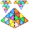 PicassoTiles Magnetic Tiles Equilateral Triangle Magnet Tile Building Set STEM Educational Construction Blocks for Kids Toddlers Boys Girls Age 3 Plus Pretend Play Learning Toy Stacking Kit PTE01 view 1