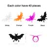 160 Pcs Halloween Bat Rings Bulk Plastic Bat Rings for Cupcake Topper Trick or Treat Halloween Party Favor Home Decoration view 3