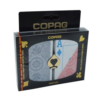 4-Color Red/Blue Poker Size Jumbo Index 2 Deck Setup