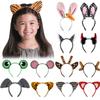 12 Pack Plush Animal Headbands for Party Favor, Jungle Animal Ear Horn Hair Hoop, Idea on Kid and Adult Birthday, Halloween decoration, Dress-Up Safari Themed Parties Supplies, Christmas Gift view 1