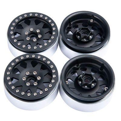 4Pcs 2.2" Aluminum Metal Beadlock Wheel Rims for Axial SCX10 CC01 D90 1/10 RC Crawler #2