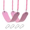 2 Pack Pink Swings Seats Heavy Duty 66 Inches Chain Plastic Coated - Playground Swing Set Accessories Replacement with Snap Hooks (Pink) view 1