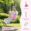 2 Pack Pink Swings Seats Heavy Duty 66 Inches Chain Plastic Coated - Playground Swing Set Accessories Replacement with Snap Hooks (Pink) view 2
