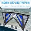Revolution Kites Reflex RX Spider Kite (Vented Model) - Handles/Line Set / 1 Extra Rod and Sleeve (Bright Blue/Grey/Black/Black Center) view 2