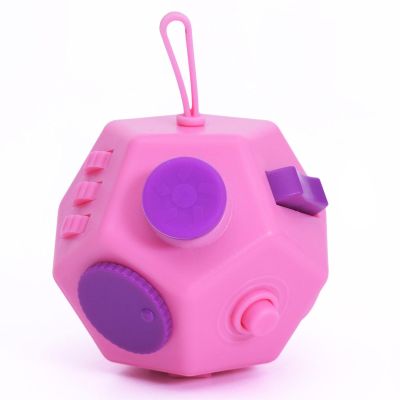 UOOEFUN Fidget Toys Cube,Finger Cube,12 Sided Fidget Toys Relief Stress and Anxiety Depression Autism for Girls Kids Adults (Pink)