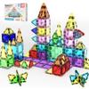 PicassoTiles 100pc Magnetic Tile Mini Diamond Set Travel Size STEM Educational Building Kit for Toddlers Preschool Boys Girls Age 3 Plus Montessori Indoor Learning Toy for Creative Development PTM100 view 1
