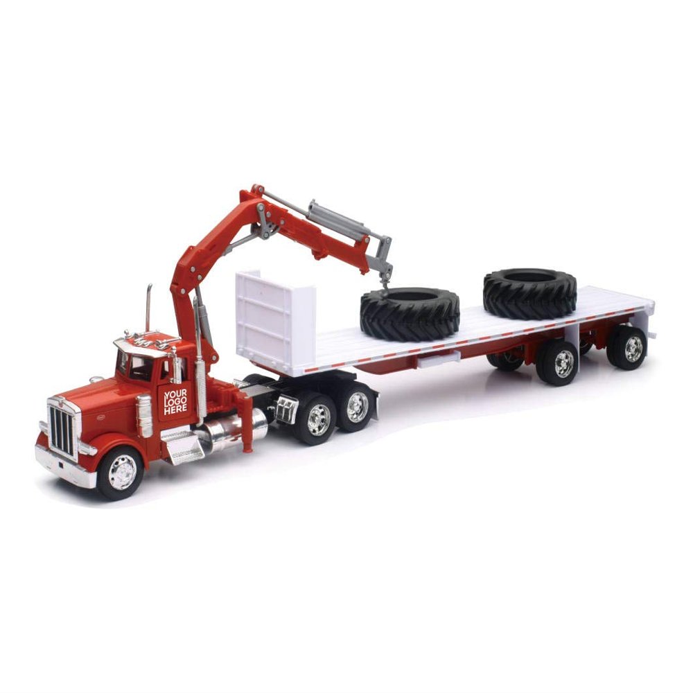Shop72 Custom Truck Diecast NewRay Peterbilt with Logo or Name for Promotional Use - Red