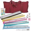 HNDTEK American Mahjong Set 166 Tiles, 4 Colors All-in-One Rack/Pushers, Red Soft Bag and Accessories Classic Full Size Complete Mahjong Set. view 2
