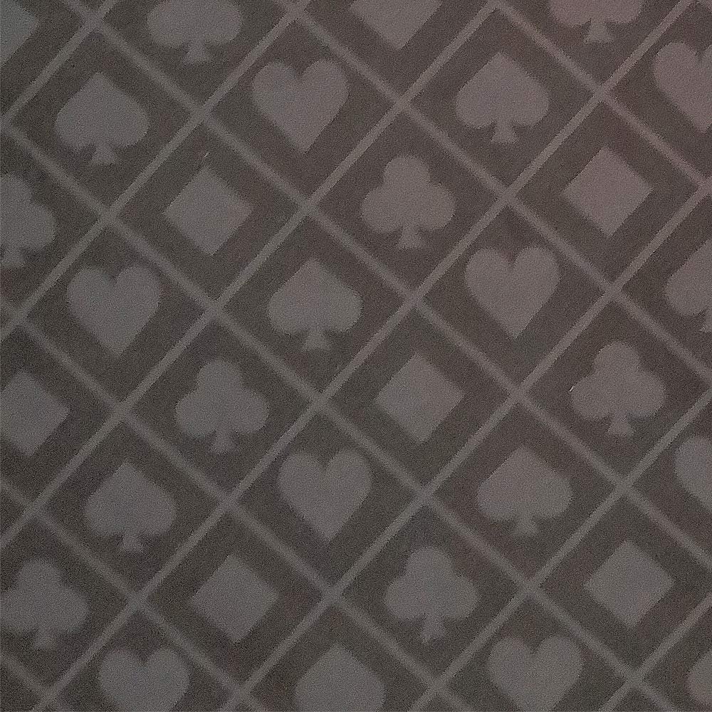 BALIKEN 108X56 Inch Section of Two-Tone Suited Poker Table Speed Cloth, with Diamonds Hearts Clubs and Spades Patterns Waterproof Easy to Clean (Grey)