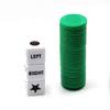 Bilywey Left Right Center Dice Game Set with 3 Dices + 36 Chips (Green) view 2