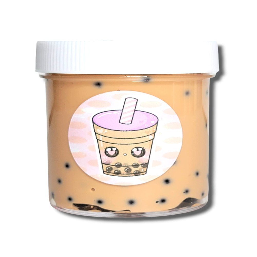 Milk Boba Tea DIY Scented Slime for Kids Ages 8+  Thick Glossy Handmade Slime with Sweet Vanilla Milk Aroma  4oz Sensory Fidget Toy - Hoshimi Slimes
