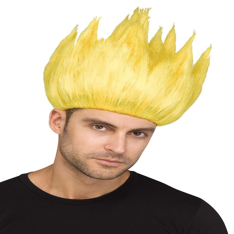 Fun World Anime Cartoon Wig (Yellow)-Standard