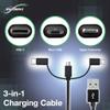 BoxWave Cable Compatible with Leapfrog LeapPad Epic Academy - AllCharge 3-in-1 Cable - Jet Black view 3