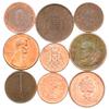 Set of 9 Coins from 9 Different Countries Copper Coins LOT view 1