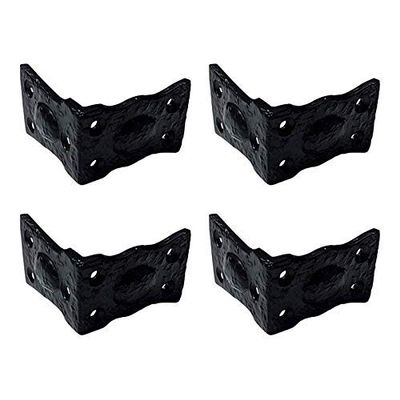 Adonai Hardware "Arah Vintage Black Antique Cast Iron Retro L-Corner Edge Cover Protector for Safety Guard, Furniture, Cabinets, Tables, Wooden Jewelry Box, Chest, Trunks, Corner Protection