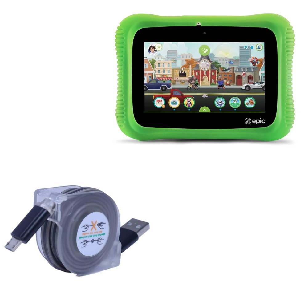BoxWave Cable Compatible with Leapfrog LeapPad Epic Academy - miniSync, Retractable, Portable Sync Cable