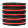 10 Youth Sized Thin Red Line Silicone Wristband Bracelets Fire Services and Fighters Awareness Support view 1