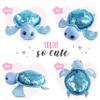 Athoinsu Reversible Sequins Stuffed Animal Sea Turtle Sparkly Soft Plush Toy Ocean Life Tortoise Throw Pillow Birthday Valentine's Day Plushie Gifts for Toddler Kids Boys and Girls, 12'' (Blue) view 2