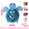 Athoinsu Reversible Sequins Stuffed Animal Sea Turtle Sparkly Soft Plush Toy Ocean Life Tortoise Throw Pillow Birthday Valentine's Day Plushie Gifts for Toddler Kids Boys and Girls, 12'' (Blue) view 4