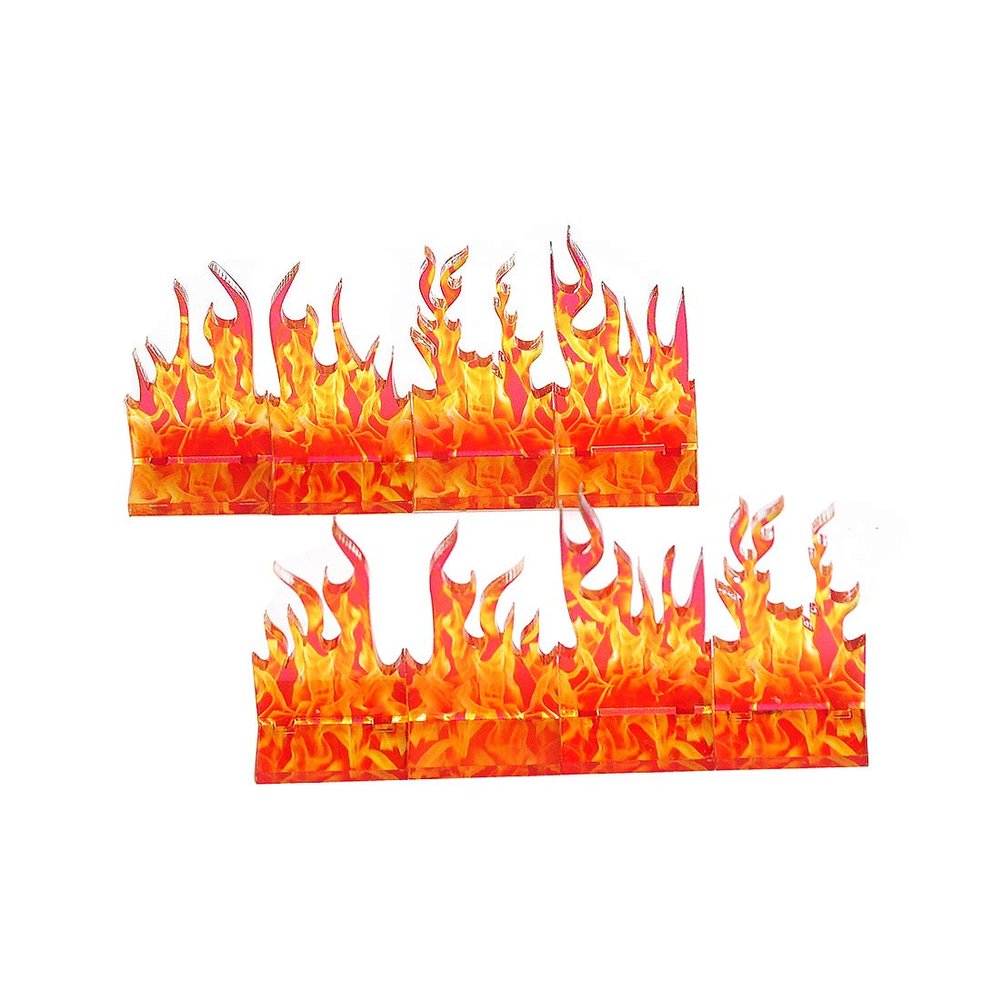CZYY Wall of Fire Miniature (Set of 8) Spell Effects Flame Terrain for D&D, Dungeons and Dragons, Pathfinder and Other Tabletop RPG