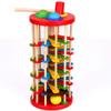 Montessori Children Hand-Eye Coordination Training Wood Toys Roll Wood Tower with Hammer Knock Games Knock Ball Drop Ladder Game view 1