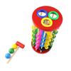 Montessori Children Hand-Eye Coordination Training Wood Toys Roll Wood Tower with Hammer Knock Games Knock Ball Drop Ladder Game view 3