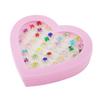 Sunmall 36pcs Little Girl Adjustable Rhinestone Gem Rings Set with Heart Shape Display Case, Jewelry Rings for Kids Pretend Play and Dress Up view 2