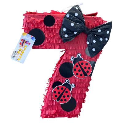 APINATA4U Large Number Seven Pinata Ladybug Theme 20"