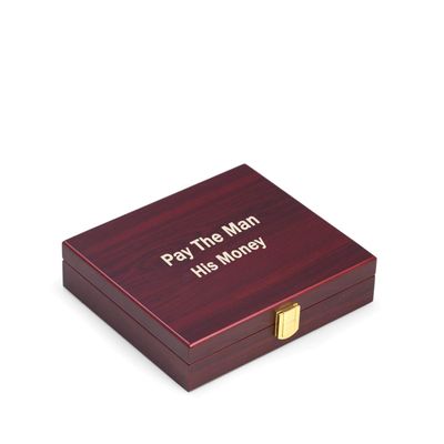Bey-Berk Personalized David 100-Chip Cherry Wood Poker Set, 11.5g Clay Composite Chips with Cards and Dice in Wooden Case