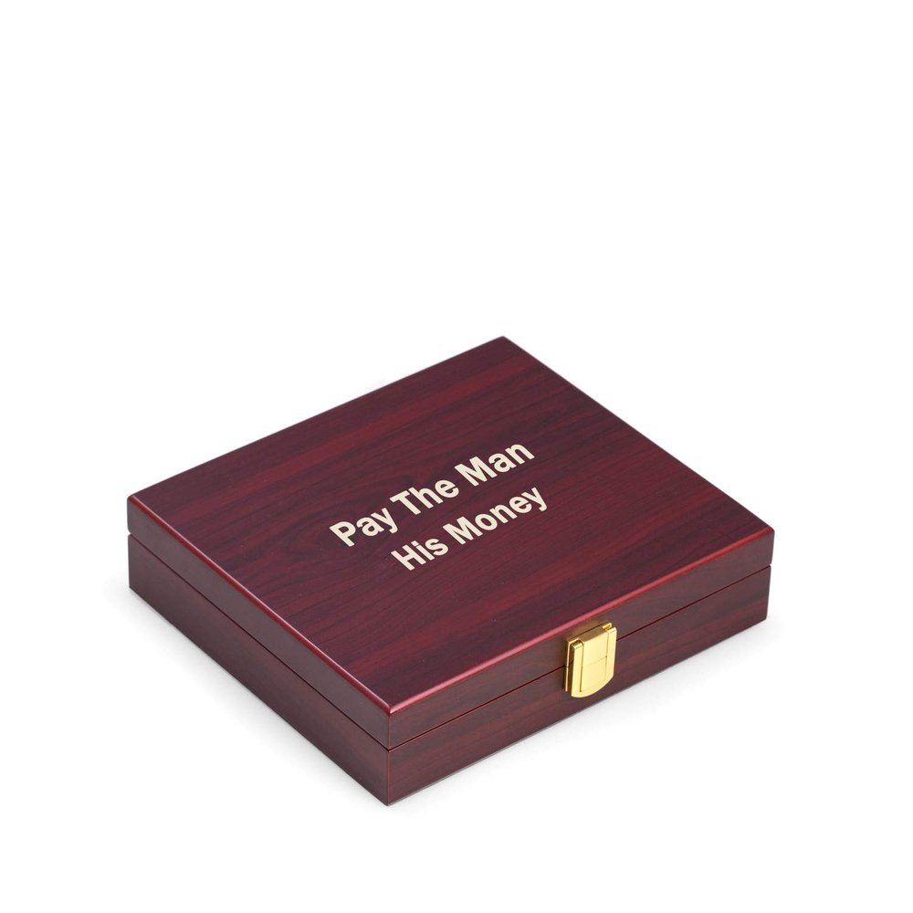 Bey-Berk Personalized David 100-Chip Cherry Wood Poker Set, 11.5g Clay Composite Chips with Cards and Dice in Wooden Case