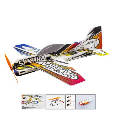 Viloga Upgrade 3D EPP Plane Sakura Aerobatic Flying Airplane, 420mm Durable Foam RC Plane Kit to Build for Adults (KIT+Motor+ESC+Servo+Battery, EPP Sakura, Not Including Radio Control)
