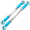 2PCS ShareGoo RC Front Rear Metal Steering Servo Link 70-90mm Turnbuckles Camber Linkage Rod Ends Compatible with Traxxas Slash 4x4 5807 Stampede HQ727 1/10 RC Car,Blue view 1